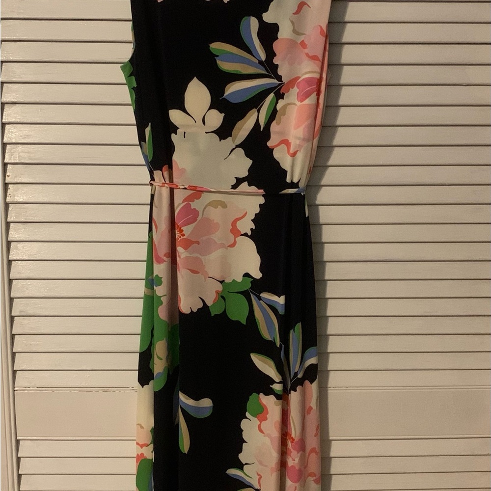 PRICE DROP⬇️⬇️⬇️ Floral Sleeveless Maxi Dress - Navy, Pink, Green - Picture 8 of 9